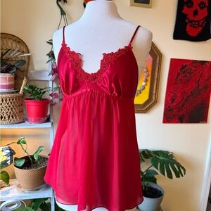 Cosmopolitan Scarlet Lace Chemise